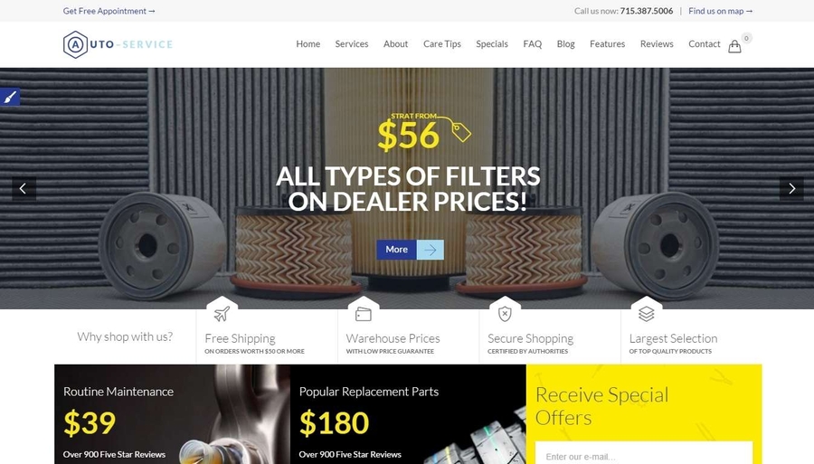 бесплатные шаблоны opencart автозапчасти